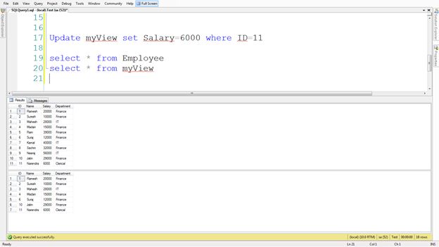 After the updation select the view